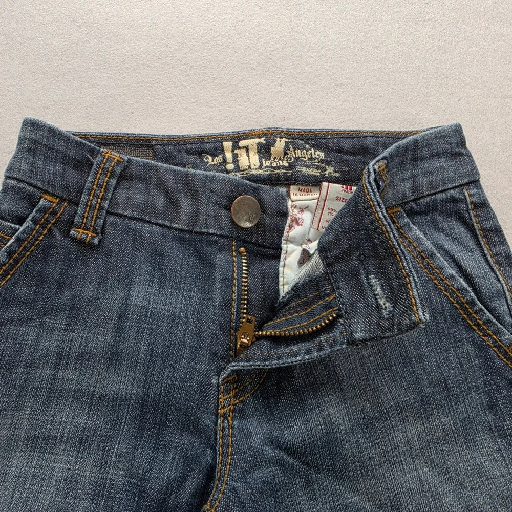 Los !iT Jeans Angeles Girls Size 7 Dark Wash Flare Leg Denim Blue Jeans
